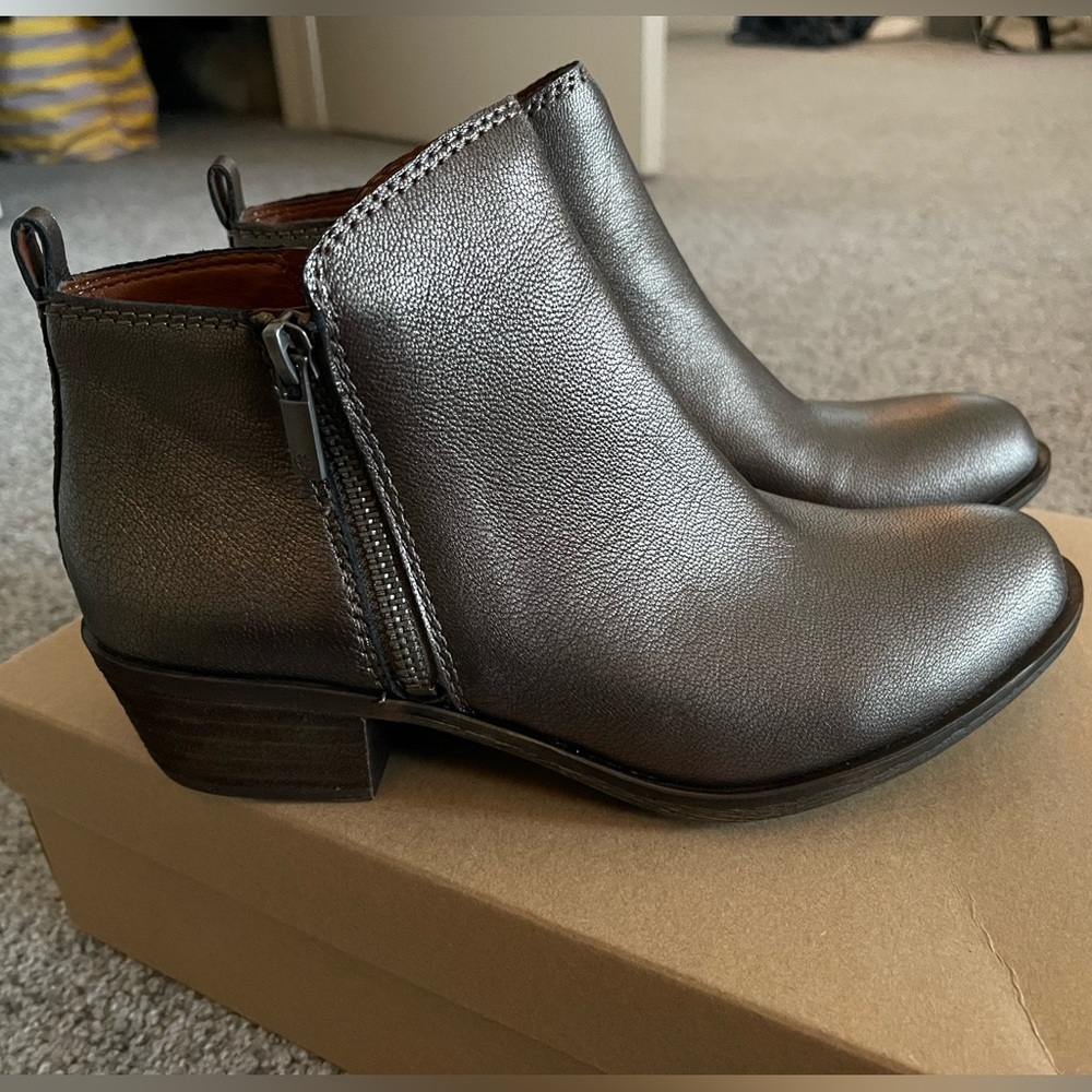 Lucky Brand Basel Booties in Old Pewter